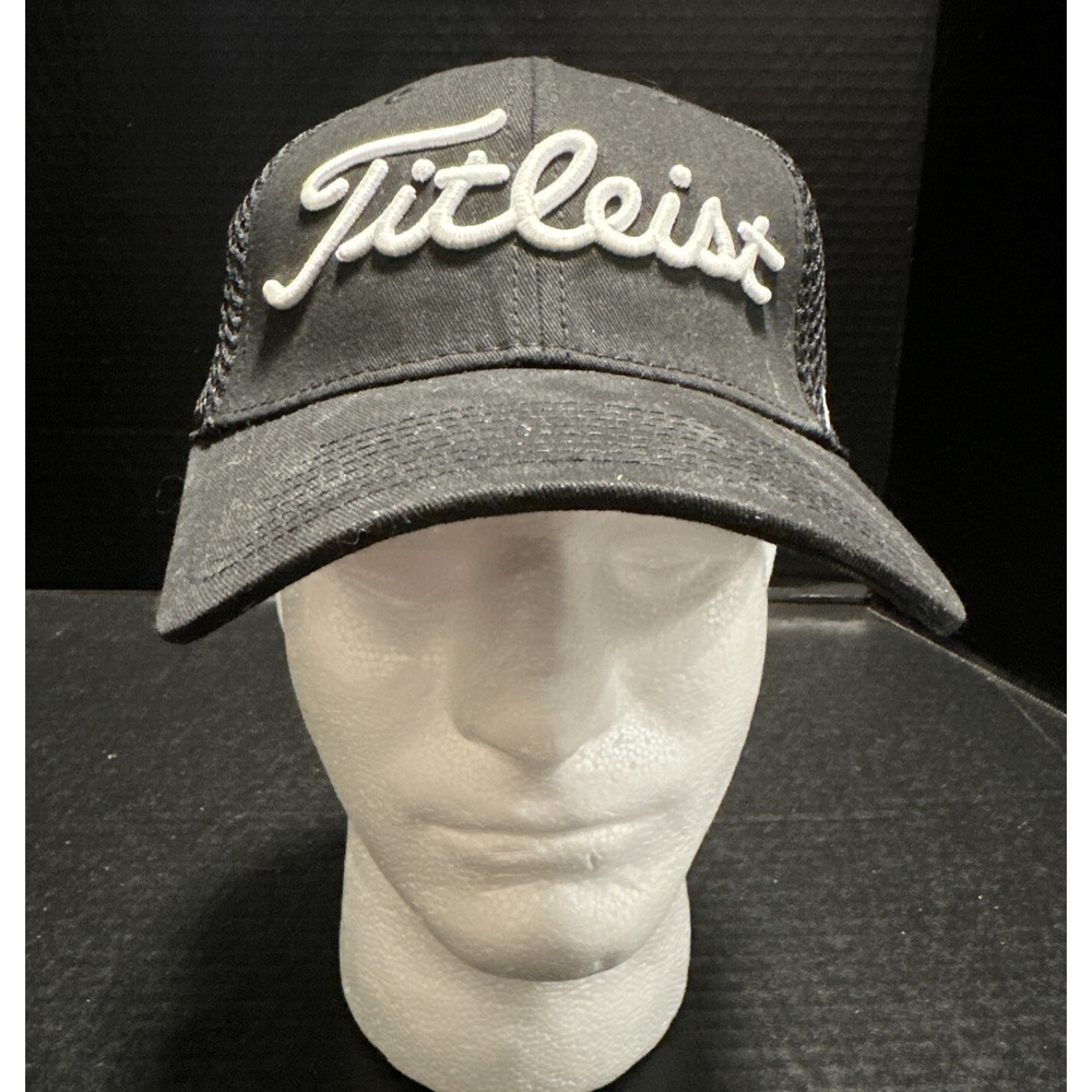 Titleist Golf Pro V1 Footjoy Baseball fitted Hat M/L Cap Black With Tag
